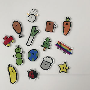 Série de légumes mignons en acrylique, aspect attrayant, faciles à utiliser avec des aimants pour réfrigérateur - Product Image 1