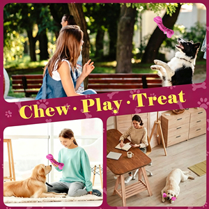 Jouets à mâcher <span class=keywords><strong>pour</strong></span> chiens en caoutchouc de qualité alimentaire écologiques, en forme d'os de crocodile, indestructibles, résistants aux déchirures, aromatisés au bœuf, 18 cm/8 cm, personnalisables - Product Image 3
