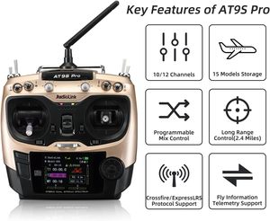 Ventes chaudes RadioLink <span class=keywords><strong>AT9S</strong></span> <span class=keywords><strong>Pro</strong></span> 2.4G 9CH Émetteur RC avec spectre hybride double pour drones/avions/modèles RC - Product Image 2