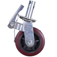 Roue de nivellage pour échafaudage de 6 pouces, vérin à vis réglable, roulettes à double verrouillage, s'adapte aux tuyaux de 35 mm, échafaudage mobile, matériau PU