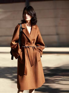 Куртка/блейзер женский двусторонний из кашемира и шерсти в корейском и японском стиле, популярная модель, пальто из верблюжьей шерсти для осени и зимы (OEM&ODM) - Product Image 4