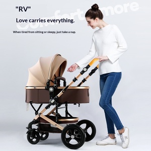 Poussette bébé en métal tout-terrain pliable, amortissante, bidirectionnelle, pour nouveau-né, position assise et allongée - Product Image 2