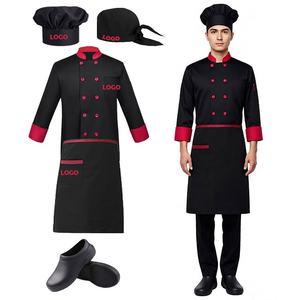 Blouse unisexe respirante personnalisée pour les travailleurs de l'industrie alimentaire Uniforme de chef Chapeau de chef Chaussures de chef Tablier - Product Image 1