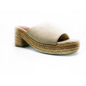 Fornitori cinesi Slip On sandali con tacco alto espadrillas da donna con suola in corda