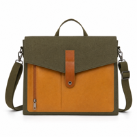 Sac pour ordinateur portable en papier kraft patchwork, unisexe, à porter à la main, à l'épaule ou en bandoulière, sacoche multifonctionnelle OEM ODM