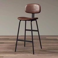 Tabourets de bar en cuir de luxe, solides et modernes, vente en gros pour hôtels, design de meubles de restaurant, nouveau style, chaises de salle à manger en métal noir pour restaurant