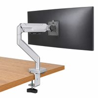 Bras de moniteur simple pour comptoir d'accueil, en aluminium, fer et plastique, avec vérin à gaz, capacité 2 à 12 kg, réglage 17 à 38 pouces, VESA 75x75 100x100