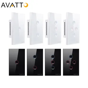 Avatto Rd Panel Smart Light Switch Ons 1/2/3/4 Bende Tuya Smart Switch Smart Switch Wall Wall Wifi Light
