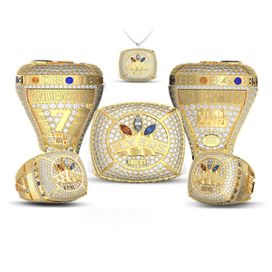 Модные индивидуальные Изящные серебряные кольца для чемпионата колледжа обручальные кольца пара набор коробок упаковка ювелирных изделий - Product Image 4