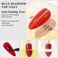 Vendeeni ODM/OEM gratuit personnalisé conception privée nouvelle tendance bleu diamant couche de finition Gel vernis à ongles 15ml Super brillant diamant couche de finition