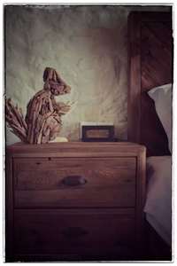 Recycled Pine Wood <strong>Rustic</strong> Night Stand Modern for Bedroom Two Drawers <strong>Bedside</strong> <strong>Table</strong> - Product Image 4