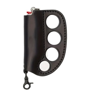 Nouveautés Offres Spéciales Étui à Briquet Simple en Cuir Noir avec Logo Personnalisé - Product Image 5