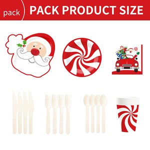 DAMAI Santa Claus and Ganggang Sugar Novelty-shaped Disposable Paper Plates, Paper Cups, Napkins for Christmas Parties - Product Image 6