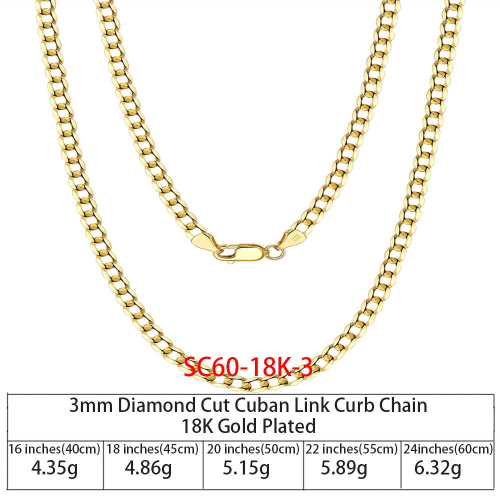 18K Gold Plated-3mm