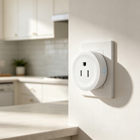 Soket Pintar WiFi 2.4GHz US 10A 1100W Aplikasi Tuya Kontrol Jarak Jauh Suara Alexa Timer Jadwal PC V0 Tahan Api Peralatan Rumah Kantor