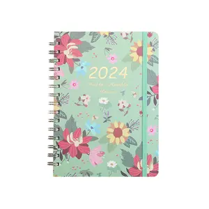 Kwaliteitsjournaal Notebook 2024 Business Maandelijkse Planner Schattige School A5 Notebook Cadeau Set Voor Studenten Kantoor Aangepaste Notebooks