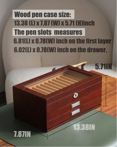 Vitrine pour stylo avec 36 emplacements pour stylo, étui pour stylo plume, organisateur de rangement pour stylo en <span class=keywords><strong>bois</strong></span>, boîte d'affichage pour stylo avec fenêtre en verre - Product Image 5