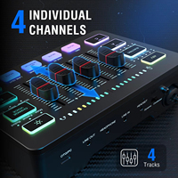 Interfaz de Audio RGB para PC, Micrófono para Podcast y Juegos, Auriculares para Juegos, Tarjeta de Sonido, Interfaz de Audio