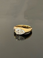 Bague en diamant de laboratoire taille poire de 2 carats certifiée IGI, or massif 14K 18K, bague de fiançailles de luxe unisexe