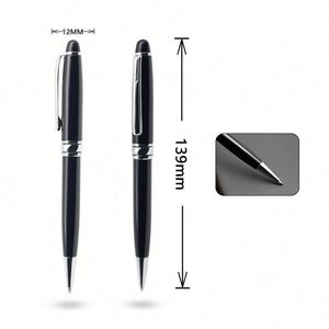 Stylo bille métallique haut de gamme personnalisable, design rotatif, impression de logo, sérigraphie, 139 mm, cadeau promotionnel - Product Image 6