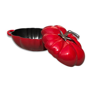 Marmite <span class=keywords><strong>en</strong></span> <span class=keywords><strong>fonte</strong></span> émaillée rouge de haute qualité, <span class=keywords><strong>grande</strong></span> capacité, <span class=keywords><strong>en</strong></span> forme de tomate, avec couvercle, pour cuisson au four, écologique - Product Image 6