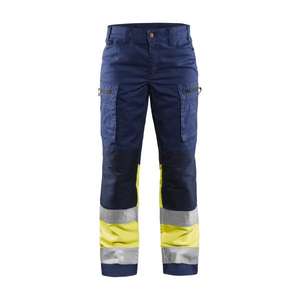BLAKLADER - 716118118933C44 Pantalón Hi-Vis de Mujer con elástico Azul marino/Amarillo-EAN 7330509615584 ROPA DE TRABAJO DE LA HI-VIS - Product Image 1