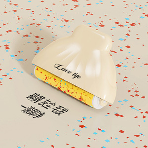 Shell Shaped <b>Lint</b> <b>Roller</b> Washable Portable For Clothes Pet Hair Remover Red And Milky White - Product Image 2