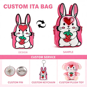 Sac Ita Fraise à Fermeture Éclair pour Femmes, Design Exclusif, Accessoire de Fandom Anime, Vente Flash, Sac à Main et Pochette - Product Image 2