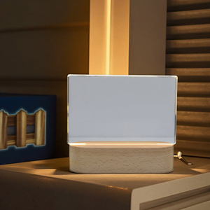 Hiện đại 3D <span class=keywords><strong>LED</strong></span> ánh sáng ban đêm sáng tạo tấm Acrylic Sáng khắc plexiglass ấm trắng nhỏ bảng vuông điện cho khách sạn - Product Image 1