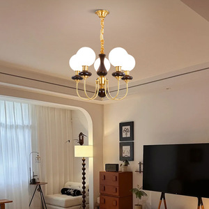 Lámparas de Estilo Chino de Cobre para Dormitorio, Comedor, Lámparas de Madera Maciza de Estilo Francés Retro Americano, Nanyang <span class=keywords><strong>Dre</strong></span> - Product Image 2