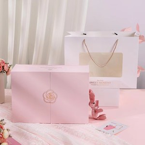 <span class=keywords><strong>Caja</strong></span> de Regalo Romántica de Papel con Forro de Esponja y Logotipo en Relieve Rosa Personalizado, con Lazo de Cinta, para Cosméticos y Regalos de <span class=keywords><strong>Cumpleaños</strong></span> - Product Image 4