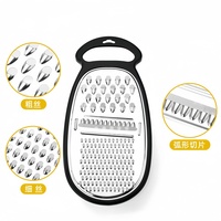 Gadget de cuisine multifonctionnel, râpe manuelle en acier inoxydable pour fromage, fruits et légumes avec récipient transparent en plastique