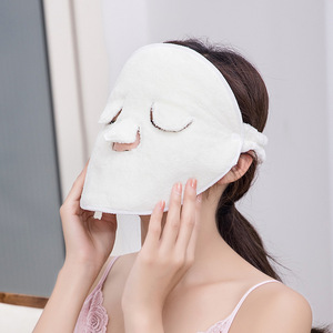 Coral Fleece Face Towel 23x25cm <b>Hot</b> <b>Cold</b> Compress Moisturizing Beauty Use - Product Image 2