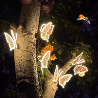 Lumière de Noël LED Papillon Animé JIN PENG 40cm IP65 Étanche avec Ailes Animées pour Décoration Extérieure Centre Commercial Jardin