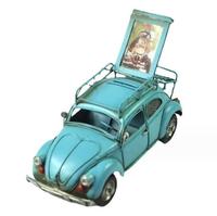 Modèle de voiture d'art en fer rétro européen Cadre photo simple de style campagnard américain Cadeau pour enfants Tirelire en métal Artisanat