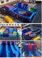 Maison de rebond de glissière commerciale avec le terrain de jeu gonflable de thème d'animal de parc à thème de jeu