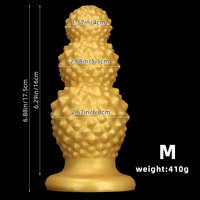 Plug anal extra large en silicone doré avec ventouse, perles de traction filetées, perles de traction Octopus, gros godemiché HMGJ2209