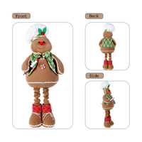 Figurine en peluche de chef de boulangerie en plaid vert de 30 pouces avec jambes réglables pour vitrine de café, restaurant, événements festifs, achat en gros
