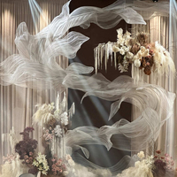 Ruban géant en organza de luxe, décoration de plafond en tissu fluide sur mesure, écologique et durable pour événements de mariage