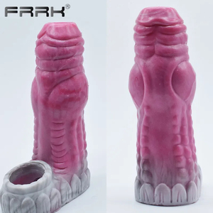 FRRK Big Knot Dog Dildo Pene Vaina Silicona Fantasía Cock Sleeve Extender Penise Ampliación Adultos Juguetes sexuales masculinos para <span class=keywords><strong>hombres</strong></span> - Product Image 4