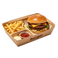 Cajas de Embalaje Biodegradables y Ecológicas de Papel Kraft Reciclado, Plegables, con Logotipo Personalizado Impreso, para Hamburguesas y Papas Fritas para Llevar