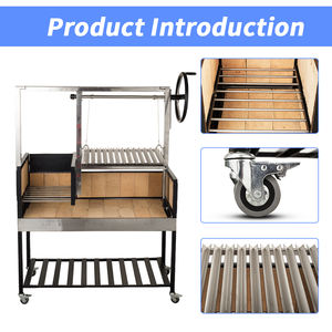 HDL24 Parrilla <span class=keywords><strong>Argentina</strong></span> Independiente de Carbón con Asador, Barbacoa Brasero - Product Image 4