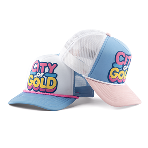 Aung Vương Miện Chất Lượng Cao 5 Bảng Điều Chỉnh Unisex Bọt Trucker Cap Tùy Chỉnh In Ấn Logo Cong Brim Lưới Trucker Mũ - Product Image 1