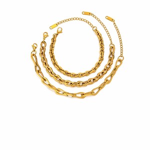 <span class=keywords><strong>Bracciale</strong></span> a Catena in <span class=keywords><strong>Acciaio</strong></span> Inossidabile Placcato Oro 18K di Alta Qualità Pronto per la Spedizione, Gioielli di Moda per Donne - Product Image 5