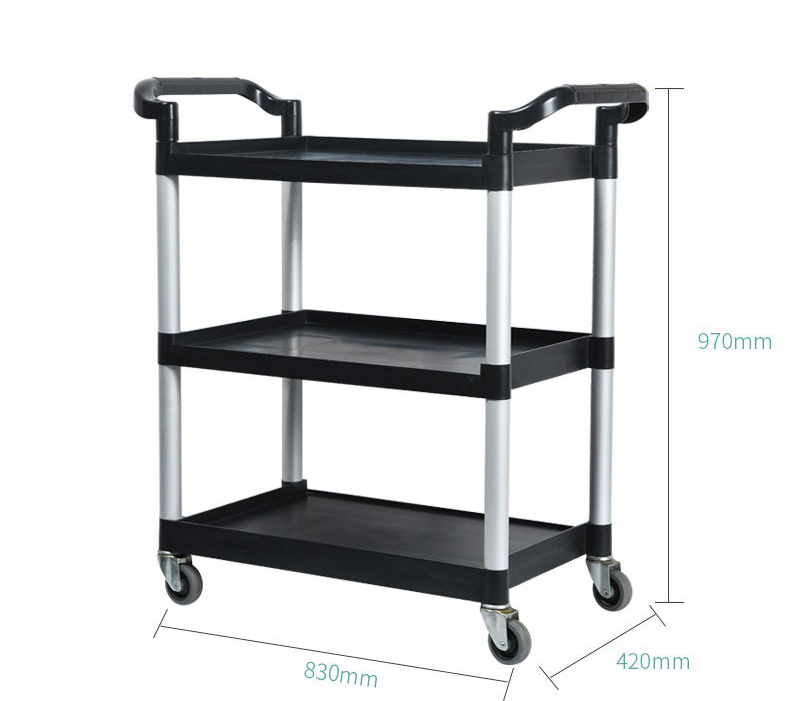 Коммерческих пластик 3 полки три полки стеллаж для выставки товаров обслуживайте утилита тележка стеллаж для хранения
