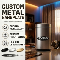 Autocollant adhésif personnalisé en aluminium pur peint, finition brillante, plaque signalétique pour haut-parleur Bluetooth, pour petits appareils électroménagers audio
