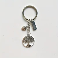 Porte-clés en alliage Arbre de Vie, souvenir de mariage, anniversaire, cadeau pour invités avec étiquettes de remerciement, sacs cadeaux en organza, souvenir de fête