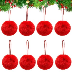 Christmas Tree Hanging <b>Ornaments</b> Green Elf Bow Pom Pom Decorations Faux Rabbit Fur Plush Christmas Decoration - Product Image 1