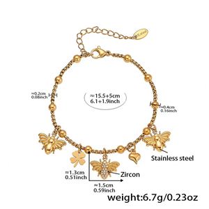 Collar con Colgante de Insecto de Circonita Cúbica y Cadena de Acero Inoxidable, Joyería para Mujer para Fiestas, Bodas y Regalos - Product Image 3