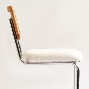 Giữa Thế Kỷ hiện đại bọc Ghế <span class=keywords><strong>Bar</strong></span> với mây đầy đủ trở lại và chân kim loại cho phòng tắm hoặc nhà bếp đảo sử dụng - Product Image 4